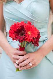 Gerbera Daisy Wedding Flower Arrangements In 2020 Gerbera Daisy Wedding Small Wedding Bouquets Red Bouquet Wedding