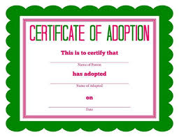 Free Printable Stuffed Animal Adoption Certificate Adoption Certificate Pet Adoption Certificate Birth Certificate Template