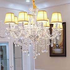 Modern Crystal Chandelier European Transparent Pendant Light Bedroom Living Room In 2021 Modern Crystal Chandelier Pendant Lighting Bedroom Crystal Chandelier