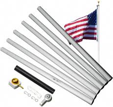Here at flagpoles etc we offer only the finest flags, 20 foot flagpoles, and hardware Buy A One 20ft Aluminum Sectional Flag Pole Us Outdoor Residential Flagpole Kit With Golden Ball Topper Pvc Sleeve Silver Online In Turkey B08zd7n4yp