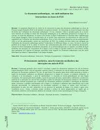 Tous les enseignants sont des professeurs : Pdf Le Document Authentique Un Outil Mediateur Des Interactions En Classe De Fle