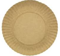 Paper Plate Round Shape Kraft 21cm 255g/m2 (100 Units)