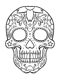 10 sugar skull day of the dead coloringpages original art. Sugar Skull Coloring Pages Printable Skull Coloring Pages Free Coloring Pages Skull Stencil
