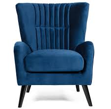 Brook Blue Velvet Wing Back Armchair Blue Velvet Armchair Ovalle leather upholstered wingback arm chair in blue ivy bronx.