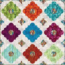 Click the image thumbnail below to enlarge the image. Moroccan Tiles Designer Pattern Robert Kaufman Fabric Company
