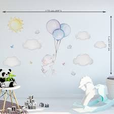 Elefant Wandtattoo Babyzimmer Aufkleber Kinderzimmer Wandsticker Ballon Wanddeko Sonne Wand Elephant Nursery Wall Baby Room Wall Decals Baby Room Wall Stickers