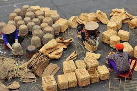 Độc đáo nghề đan bèo tây ở Ninh Bình