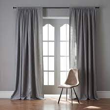 Modern Grey Color Linen Solid Sheer Curtain Window Curtains For Living Room Grey Curtains Living Room Living Room Decor Curtains Living Room Makeover