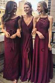 Simple Off The Shoulder Sheath Sweep Train Split Front Bridesmaid Dresses N1426 Evening Dresses Prom Cheap Long Bridesmaid Dresses Burgundy Bridesmaid Dresses