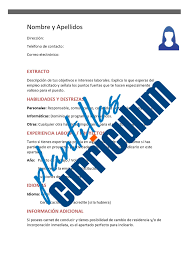 Currículum vitae ejemplos sin experiencia. Plantilla Curriculum Para Un Trabajo Sin Experiencia 2021