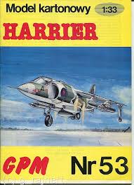 Willkommen in der wunderbaren welt der papiermodelle (auch kartonmodelle genannt). Flugzeuge Hawker Harrier Gr Mk Gpm 53 1 1 33 Modellbau Centroromacollatina It