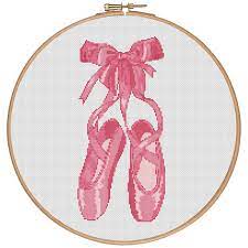 60w x 75h design area: More For Free Ballet Shoes Counted Cross Stitch Pattern Pdf Instant Download Cross Stitch Pattern Dance Love Needlepoint 144 Kanavice Nakis Fikirler