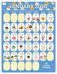 Print It Yourself Animal Crossing 2020 Birthday Calendar Rewards My Nintendo Animal Crossing Animal Crossing Characters Birthday Calendar