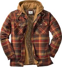 mens maplewood hooded flannel shirt jacket