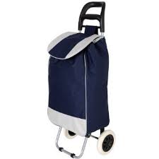 Navy Folding Lightweight Wheeled Funky Festival Shopping Trolley Bag New Shopper Bag Trolley Bags Bags