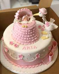 21 Pretty Baby Shower Cake Ideas For Girls Baby Shower Cakes Girl Pink Pink Baby Shower Cake Baby Girl Cakes