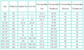 toddler clothing size chart cm best picture of chart