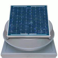 Solar Powered Attic Fan 24 Watt Gray Curb Mounted Natural Light Infinigi