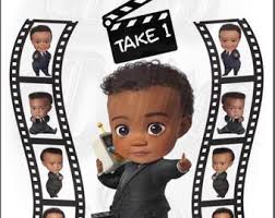 Custom Executive Baby Backdrop • Personalized Cartoon Kid Boss Theme •  Birthday or Baby Shower Party Decor