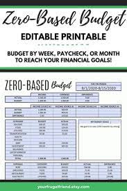 Zero Based Budget Printable Paycheck To Paycheck Budget Template Weekly Budget Planner Monthly Budget Editable Pdf Budget Printables Weekly Budget Planner Budgeting