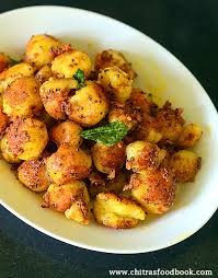 Baby Potato Roast Small Potato Fry Recipe Indian Food Recipes Roasted Small Potatoes Roasted Potatoes