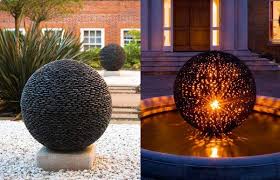 20 Smartly Designed Modern Spherical Garden Sculptures Home Design Lover Modern Fountain Modern Landscaping Modern Landscape Design