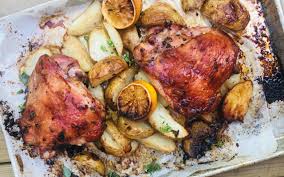 Remove the turkey to a cutting board and cover with aluminum foil; Sheet Pan Lemon Roasted Turkey Thighs Potatoes Granny S