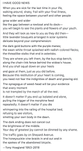 I Have Good News Tony Hoagland Great Quotes Words Good News