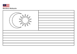 Bendera itu mempunyai empat jalur yang terdiri daripada empat warna berbeza; Lukisan Gambar Bendera Malaysia Hitam Putih Cikimm Com