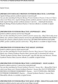 Transcription and translation worksheet answer key biology together with unique. The Practice Of Peptide Synthesis Pdf Free Download