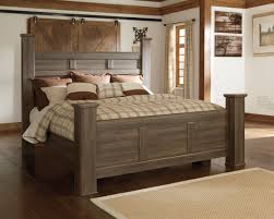 Juararo Dark Brown King Poster Bed Rustic Bedroom Furniture Modern Rustic Bedrooms Rustic Bedroom