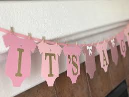 Pink And Gold Onesie Baby Shower Banner Baby Shower Banner Baby Shower Onesie Paper Confetti