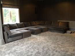 Cinema U Shape Sofa Deep And Slouchy With Wheeled Pull Up Pouffes Deep Sectional Sofa U Shaped Sofa Family Room Sofa