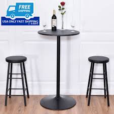 Round farmhouse bar, pub table height. 3 Pcs Round Bar Table Set W 2 Stools Bistro Pub By Choice Products