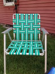 A Vintage Lawn Chair At My Parents House We Took These To The Beach 43 Years Ago Lawn Chairs Vintage House Outdoor Chairs