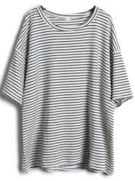 Black And Grey Striped T Shirt Grey Short Sleeve Striped Loose T Shirt Sheinside Com Fashion Grey Striped Shirt Grey Shorts