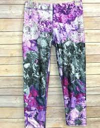 Zara Terez Girls Teens Leggings Purple Gray Print Size Large