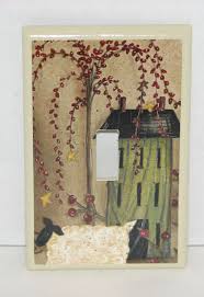 Primitive Country Lamb Salt Box House Single Switch Plate Cover Free Shipping Primitive Decorating Country Country Primitive Primitive Painting
