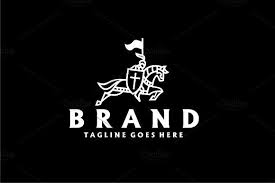 Black And White Warriors Logo Knight Horses Spartan Logo Horse Logo Design Knight Logo