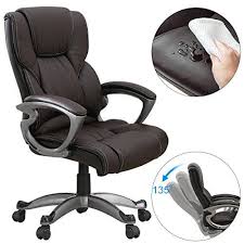 Yamasoro Leather Office Chair High Back Computer Gaming Desk Chair Executive Ergonomic Lumbar Support Brown Gaming Desk Chair Desk Chair Home Office Chairs