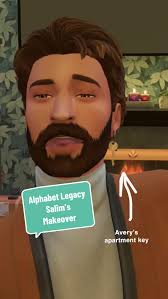Not my finest makeover but I really think the apartment key was a sweet  touch 🥹 #sims4 #sims #alphabetlegacy #sims4legacy #salimbenali
