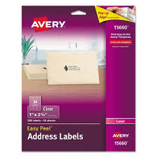 With microsoft® for over 30 years to help you create the perfect labels. Avery Clear Easy Peel Mailing Labels Laser 1 X 2 5 8 300 Pack 15660 Target