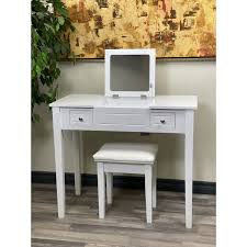 When you are sitting on it and dressing yourself, you will feel that it's really an enjoyment. Viscologic Wooden Makeup Vanity Dressing Table With Stool Leatherette Square White Vanities Bedroom Furniture One Acleaning Com