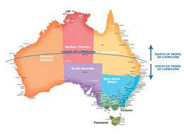 Tropic of capricorn is an imaginary line passing through 23 1/2 degrees south of equator. Map Of Australia Tropic Of Capricorn Australia Moment