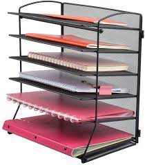 Whether it's a file or a box, it'll help you keep your desk tidy and papers sorted. Amazon Com Easepres 6 Tier Mesh Desktop File Organizer Document Letter Tray Holder For Office Or Home Black Office Products