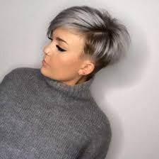 Your first gray hair is a rite of passage, a reminder that you're getting older, wiser, and that you are blessed to be a. Short Hairstyle 2018 119 Gray Hair Highlights Short Hair Styles Short Grey Hair