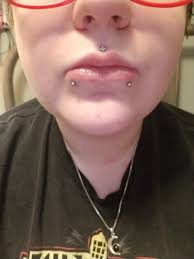 Unlike dolphin bites piercing which are quite close to each other. Triange Medusa And Snake Bites Piercing