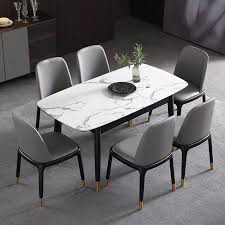 Black And Gold Marble Dining Table Rectangular Extendable Faux Marble Dining Table With Marble Veneer Top Modern Dining Table 55 In 2020 Dining Table Marble Faux Marble Dining Table Marble Dining