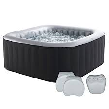 Happy Garden Pack Spa Gonflable Carre 158cm Alpine 4 Places Nouveaute 2018 2 Appuie Tete Et 1 Porte Gobele Spa Gonflable Carre Spa Gonflable Porte Gobelet