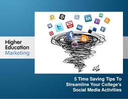 5 Time Saving Tips To Streamline Your Colleges Social Media Activities By Higher Education Marketing Via Sl Higher Education Marketing Saving Tips Social Media
